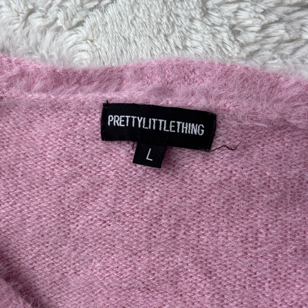 PrettyLittleThing Soft Pink Cardigan Sweater size large - Picture 4 of 6